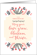 Wedding Congrats Grandson and Wife Succulents Grow Blossom Thrive card
