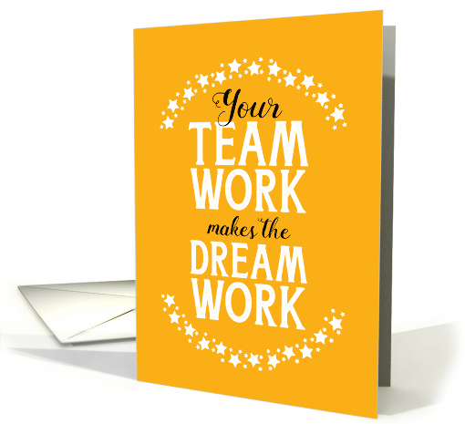 Volunteer Thank You Teamwork Dream Work Distressed Type card (1571688)