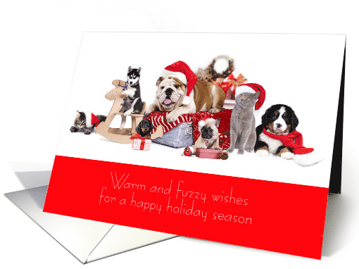 Happy Holidays from Veterinarian Warm and Fuzzy Wishes card (1574500)