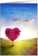 Wedding Congratulations Heart Tree Grow Blossom Thrive card