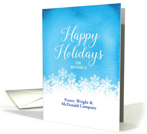 Business Snowy Happy Holidays with Custom Name card (1592416)
