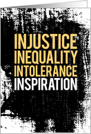 Juneteenth Injustice Inequality Intolerance Inspiration Gritty Type card