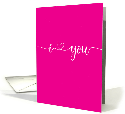 I Love You Continuous Script with Heart Valentine card (1625538)
