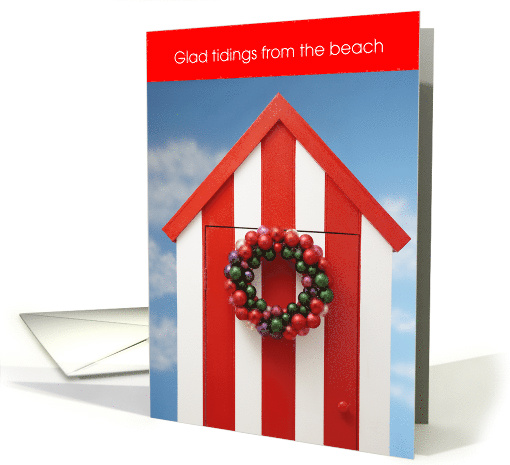 Glad Tidings from the Beach Happy Holiday Striped Cabana card