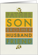Father Son Brother Husband Friend So Much to So Many Sympathy card