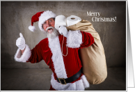 Funny Santa with Toilet Paper in his Sack Christmas Covid-19 card