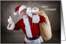 Funny Santa with Toilet Paper in his Sack Christmas Covid-19 card