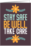 Coronavirus Stay Safe Be Well Take Care Thanksgiving card