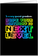 Video Game Arcade Inspired Next Level Birthday for Grandson card