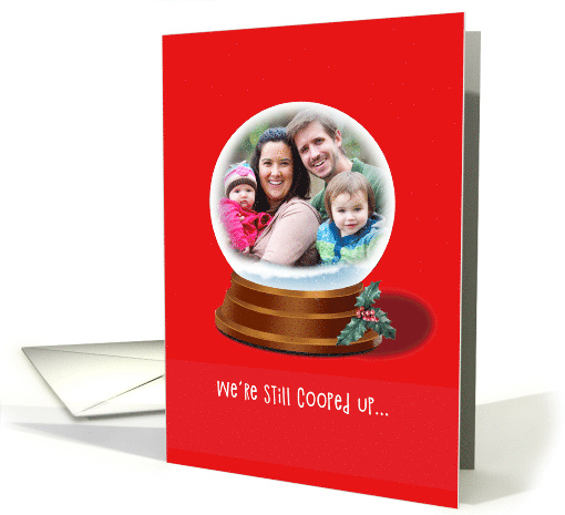 Funny Coronavirus Christmas Cooped Up Snowglobe card (1656920)