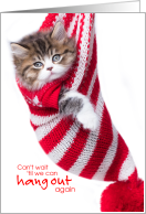 Covid 19 Cute Cat Cant Wait Til We Can Hang Out Again Christmas card