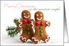 Gingerbread Christmas Greetings to Sweetest Couple card