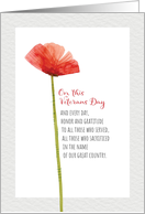 Single Poppy To All Who Served To All Who Sacrificed Veterans Day card