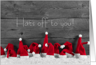 Employee Christmas Hats off to You Santa Hats Happy Holidays card
