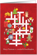 Cute Christmas Picture Crossword Puzzle for Wonderful Granddaughter card