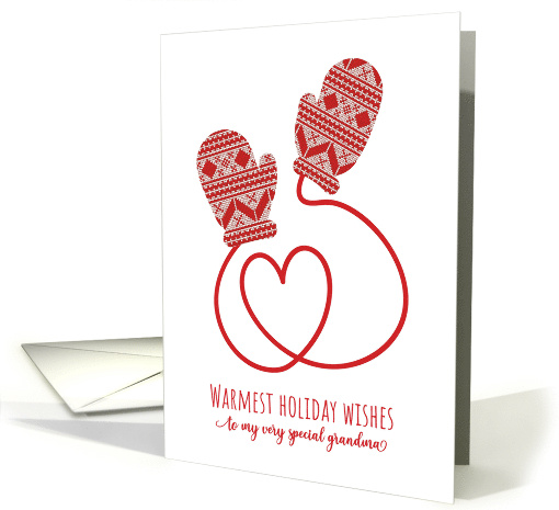 Red Mittens and Heart String for Grandma Christmas card (1661260)