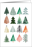 TREEmendous Holiday Season Artistic Grid of Illustrated Trees card