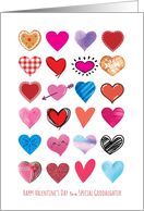 Super Cute Illustrated Hearts Valentine’s Day to Goddaughter card