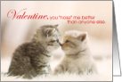 Nose to Nose Kittens You Nose Me Better Than Anyone Else Valentine card