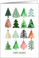 Business Illustrated Firs Pines Helping Us Grow Thanks Happy Holidays card