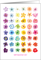 Grid of Lovely Flowers in Every Color Valentine for Anyone card
