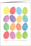 Joyful Colorful Meaningful Easter with Multicolor Eggs and Type card