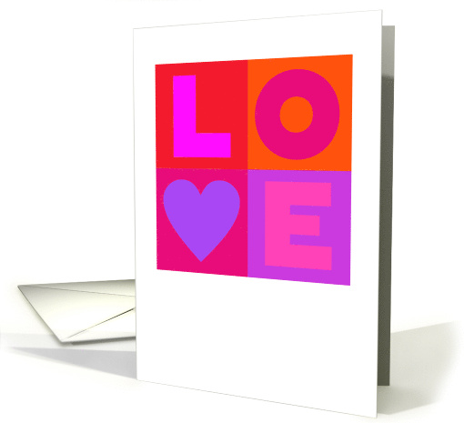 Bright Graphic Valentine with L O V E and Heart card (1670742)