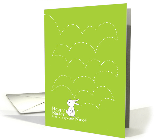 Sweet Hoppy Easter for Niece with Hopping Easter Bunny Tracks card