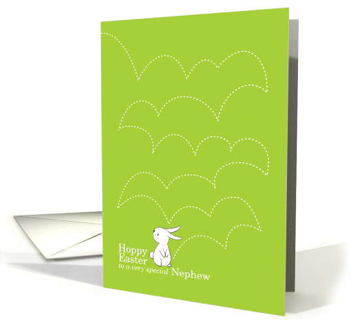 Sweet Hoppy Easter for Nephew with Hopping Easter Bunny Tracks card