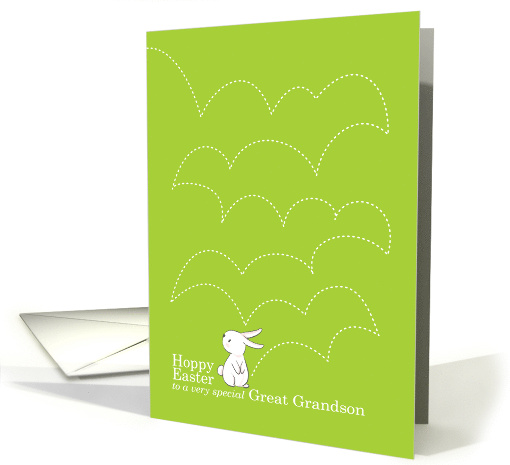 Sweet Hoppy Easter for Great Grandson Hopping Easter Bunny Tracks card