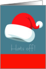 Business Christmas for Employees Graphic Hats Off Santa Hat card