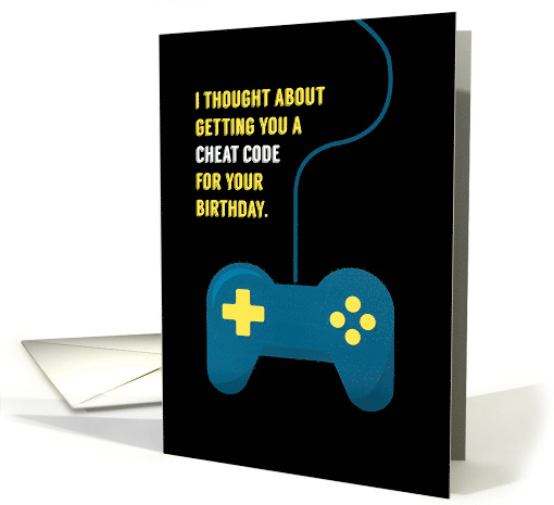 Funny Video Gamer Birthday Cheat Code card (1687784)