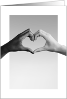 Heart Hands in Black and White Juneteenth card