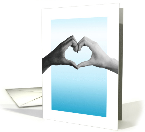 Heart Hands Black and White Hands Blue Sky Background Juneteenth card