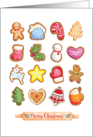 Cute and Sweet Decorated Cookies with Merry Christmas Rolling Pin card