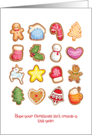 Funny Culinary Restaurant Decorated Cookies Christmas card