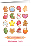 Cute Iced Decorated Christmas Cookies with Rolling Pin and Custom Name card