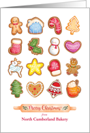 Custom Name Decorated Christmas Cookies for Business card
