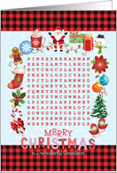 For Grandson Cutest Christmas Activity Word Find Puzzle card