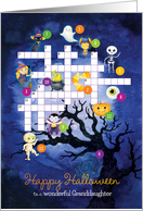 Cute Halloween for Granddaughter Picture Crossword Puzzle Activity card