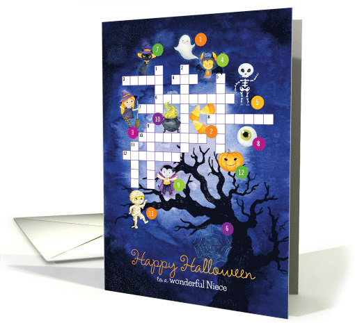 Cute Halloween for Niece Picture Crossword Puzzle Activity card