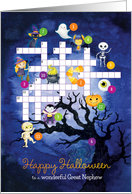 Cute Halloween for Great Nephew Picture Crossword Puzzle Activity card