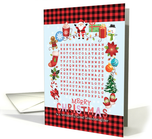For Great Granddaughter Cutest Christmas Activity Word... (1715852)