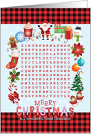 For Great Grandson Cutest Christmas Activity Word Find Puzzle card