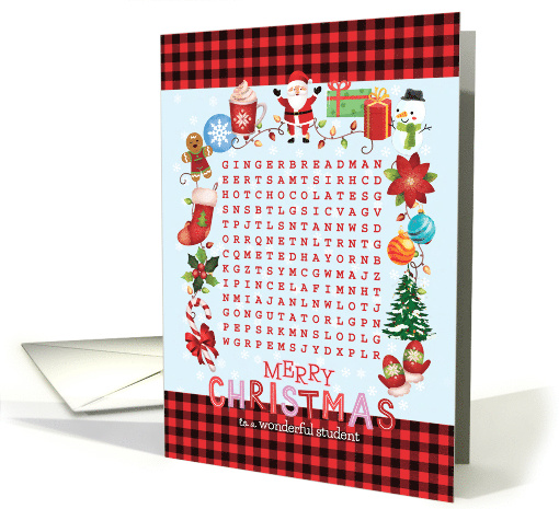 For Student Cutest Christmas Activity Word Find Puzzle card (1716198)