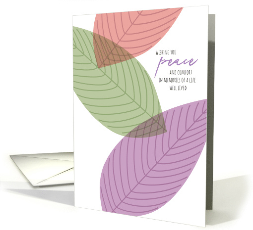 Sympathy Three Simple Leaves Peace and Comfort card (1717850)
