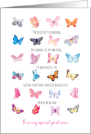 For Great Niece Beautiful Butterflies Quote Birthday card