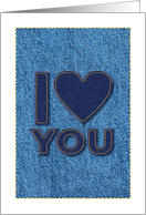 Masculine Denim with Patches I Love You card