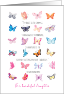 For Beautiful Daughter Butterflies and Quotation Birthday card