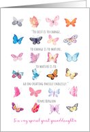 Encouragement For Great Granddaughter Butterflies and Quotation card